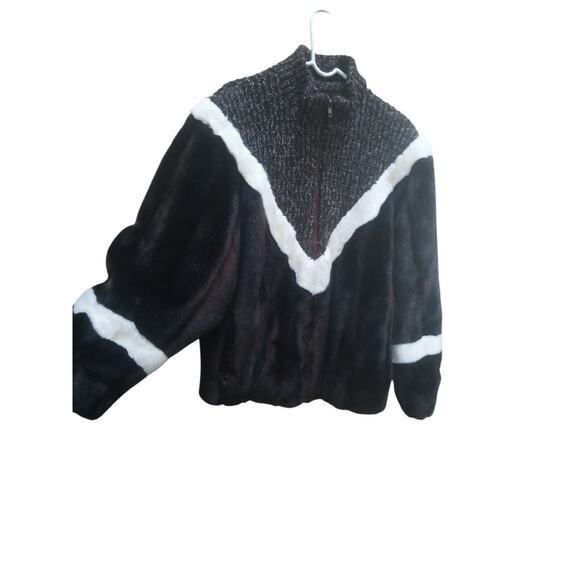 Vintage 80s Jacket Faux Fur Womens Size XL Brown Heavy Knit Union Made - Picture 8 of 13